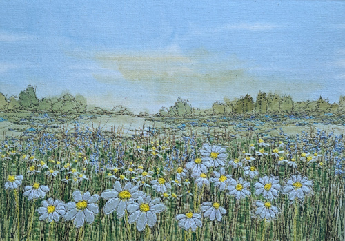 Flowers in the field embroidery workshop examplee