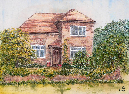 Workshop example - house embroidery picture