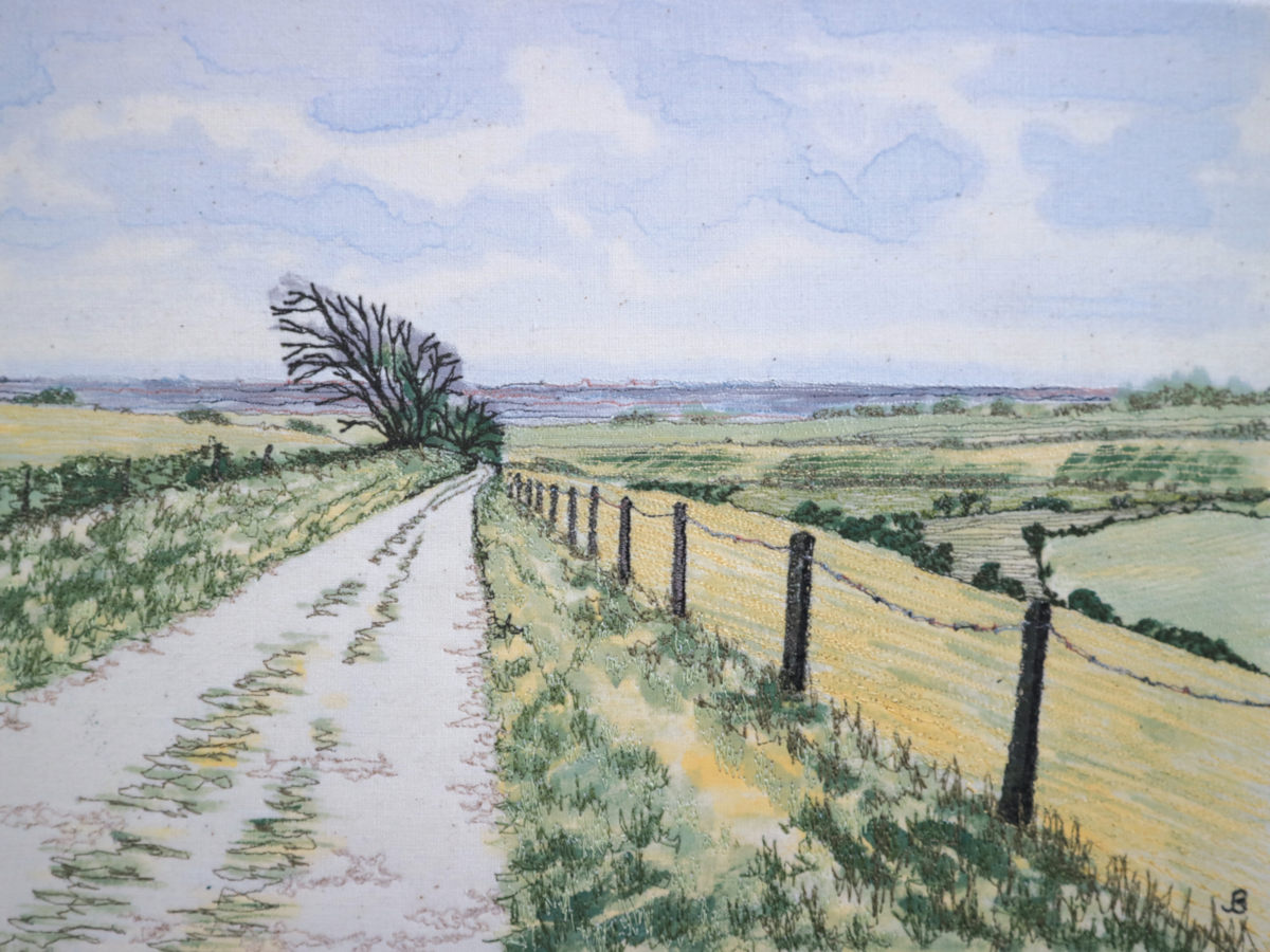 embroidered picture of South Downs